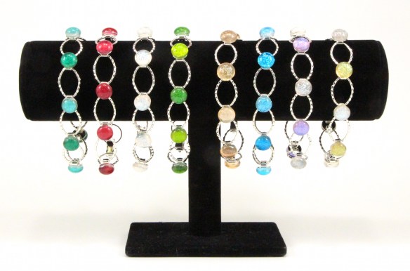 Dichroic Fused Glass Jewelry link bracelets