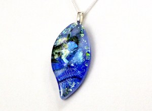 Dichroic Fused Glass Jewelry molten pendant