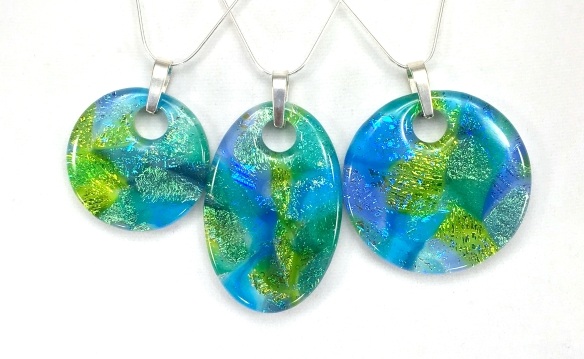 watercolour pendants - Dichroic Fused Glass Jewelry